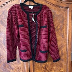 NWT Vintage Tapestry Merino Wool Women’s Cardigan size Large